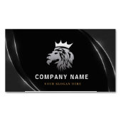 プロフェッショナルエレガントシルバーライオンロゴ マグネット名刺 (正面)