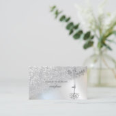 プロフェッショナルエレガントシルバー《写真》ぼけ味ツリーレディース 名刺 (スタンド正面)