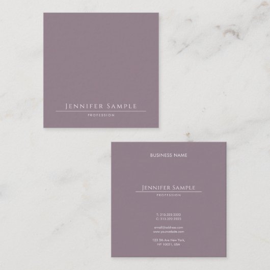 プロフェッショナルエレガントシンプルテンプレートモダン スクエア名刺 (正面/裏面)