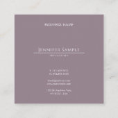プロフェッショナルエレガントシンプルテンプレートモダン スクエア名刺 (裏面)