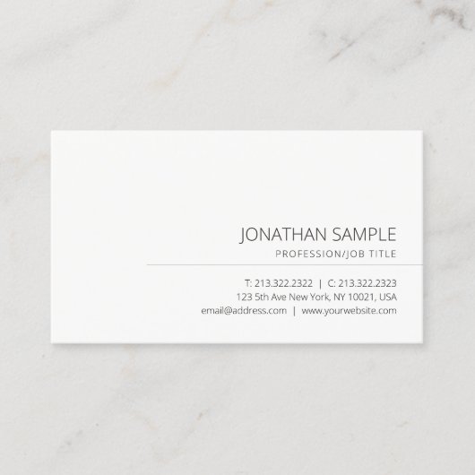 プロフェッショナルエレガントシンプルテンプレートモダン 名刺 (正面)