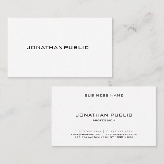 プロフェッショナルエレガントシンプルデザインプモダンラン 名刺 (正面/裏面)