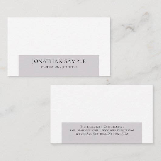 プロフェッショナルエレガントシンプルデザインプモダンラン 名刺 (正面/裏面)