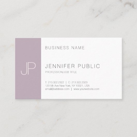 プロフェッショナルエレガントシンプルデザインモユニークノグラム 名刺 (正面)