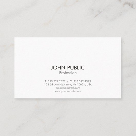 プロフェッショナルエレガントシンプルデザイン白黒 名刺 (裏面)