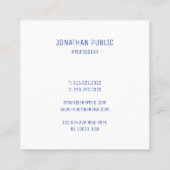 プロフェッショナルエレガントシンプルブルーテンプレートモダン スクエア名刺 (裏面)