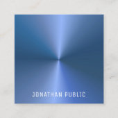 プロフェッショナルエレガントシンプルブルーテンプレートモダン スクエア名刺 (正面)