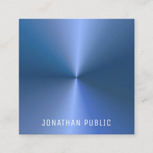 プロフェッショナルエレガントシンプルブルーテンプレートモダン スクエア名刺 (正面)