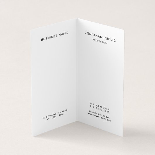 プロフェッショナルエレガントシンプルモノグモダンラム折り畳み 名刺 (内部)