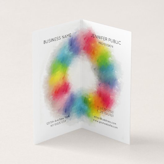 プロフェッショナルエレガントシンプルモノグモダンラム折り畳み 名刺 (内部)