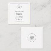 プロフェッショナルエレガントシンプル金ゴールドテンプレートモダン スクエア名刺 (正面/裏面)