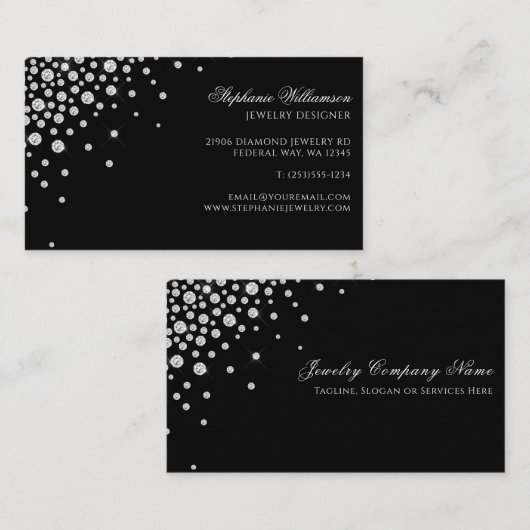 プロフェッショナルエレガントジュエリーダイヤモンド 名刺 (正面/裏面)