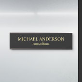 プロフェッショナルエレガントスクリプトの黒と金ゴールド サインプレート