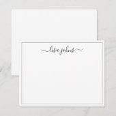 プロフェッショナルエレガントスクリプト名シン縁ど ノートカード (正面/裏面)