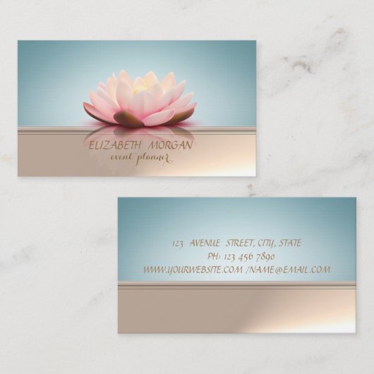プロフェッショナルエレガントスタイリッシュシックロータス 名刺 (正面/裏面)