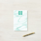 プロフェッショナルエレガントターコイズアラバスターマーブル ポストイット (デスク上)