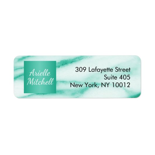 プロフェッショナルエレガントターコイズアラバスターマーブル ラベル (正面)