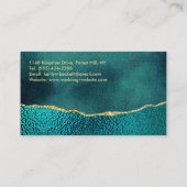 プロフェッショナルエレガントターコイズ&金ゴールドアゲート 名刺 (裏面)