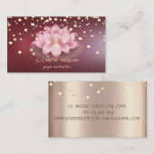 プロフェッショナルエレガントダイヤモンドダークレッドロータス 名刺 (正面/裏面)