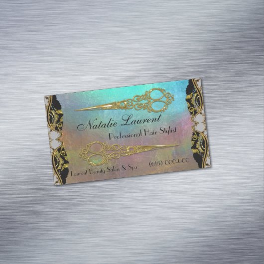 プロフェッショナルエレガントダブルシザーズウォーターズエッジ マグネット名刺 (インサイチュ)