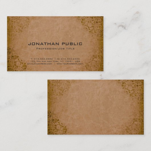 プロフェッショナルエレガントダマスクプレミアムシックラグジュアリー 名刺 (正面/裏面)