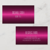 プロフェッショナルエレガントダークモダンホットピンク 名刺 (正面/裏面)