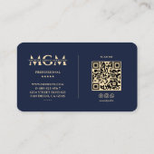 プロフェッショナルエレガントダーク海軍フェイク金ゴールドモダン 名刺 (裏面)