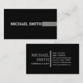 プロフェッショナルエレガントチタモダンンプレーンブラック 名刺 (正面/裏面)