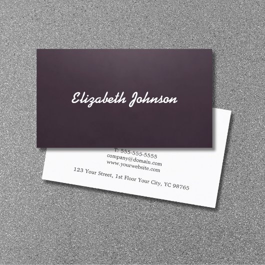 プロフェッショナルエレガントテクスチャパープルコンサルタント 名刺