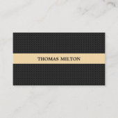 プロフェッショナルエレガントテクスチャ黒金ゴールドストライプ 名刺 (正面)