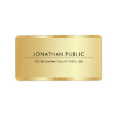 プロフェッショナルエレガントテンプレートグラム金ゴールドアドレス ラベル (正面)
