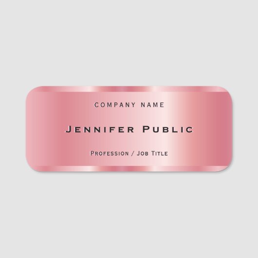 プロフェッショナルエレガントテンプレートバラ金ゴールド 名札 (正面)