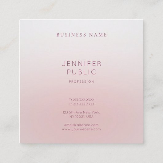 プロフェッショナルエレガントテンプレートモダンミニマル スクエア名刺 (裏面)