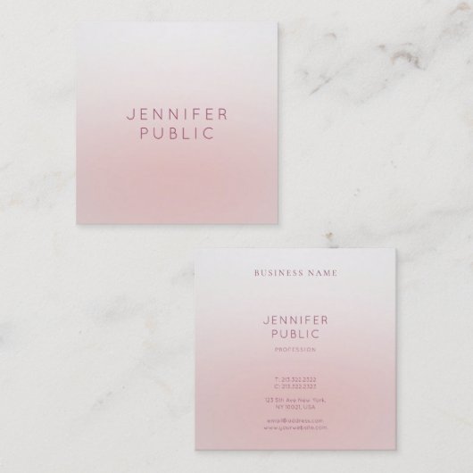 プロフェッショナルエレガントテンプレートモダンミニマル スクエア名刺 (正面/裏面)