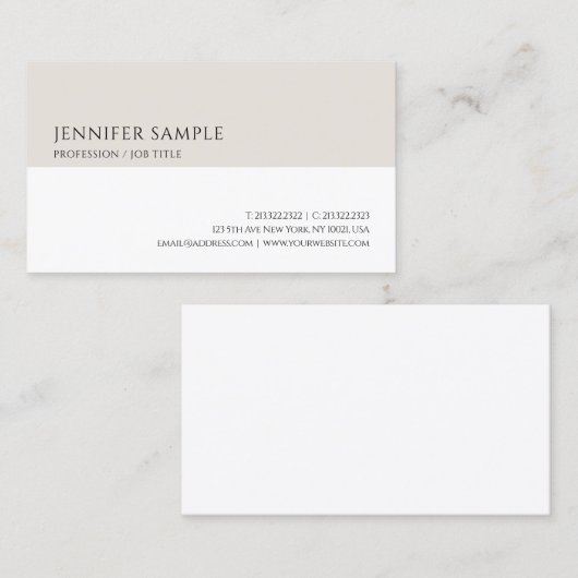 プロフェッショナルエレガントテンプレートモダンミニマル 名刺 (正面/裏面)