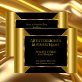 プロフェッショナルエレガントデザイナ金ゴールド黒 名刺