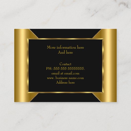プロフェッショナルエレガントデザイナ金ゴールド黒 名刺 (裏面)