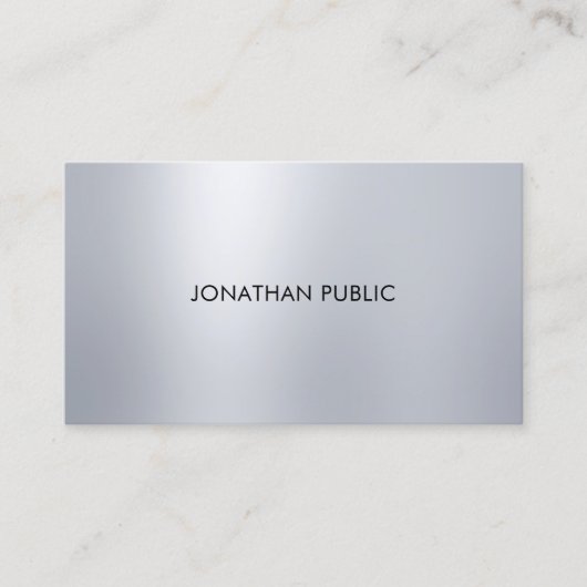 プロフェッショナルエレガントデザインシルバールッモダンクトップ 名刺 (正面)
