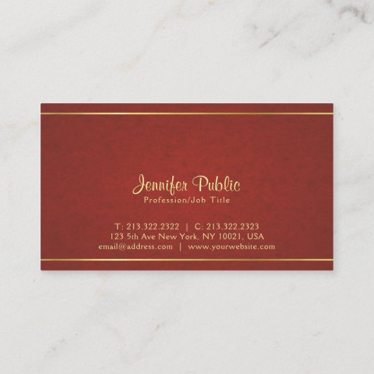 プロフェッショナルエレガントデザインプレミアムシック 名刺 (裏面)