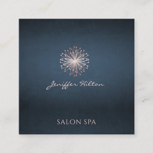 プロフェッショナルエレガントネイビーブルーシックdanddelion スクエア名刺 (正面)