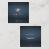 プロフェッショナルエレガントネイビーブルーシックdanddelion スクエア名刺 (正面/裏面)