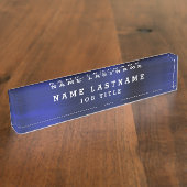 プロフェッショナルエレガントネイビーブルーデスク デスクネームプレート (側面)