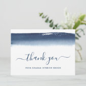 プロフェッショナルエレガントネイビーブルービジネス サンキューカード (スタンド正面)