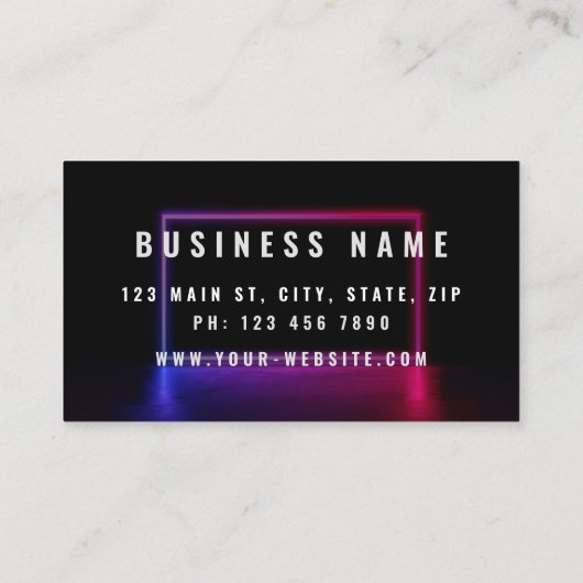 プロフェッショナルエレガントネオンと光のスワイヤ 名刺 (裏面)
