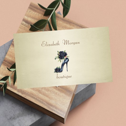 プロフェッショナルエレガントハイヒールブラックバラ 名刺