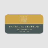 プロフェッショナルエレガントハンターグリーン&マスタードイエロー 名札 (正面)