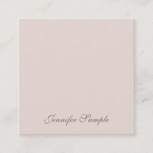 プロフェッショナルエレガントハンドスクリプシンプルトテンプレート スクエア名刺 (正面)