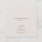 プロフェッショナルエレガントハンドスクリプシンプルトテンプレート スクエア名刺 (裏面)