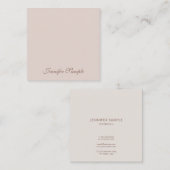 プロフェッショナルエレガントハンドスクリプシンプルトテンプレート スクエア名刺 (正面/裏面)