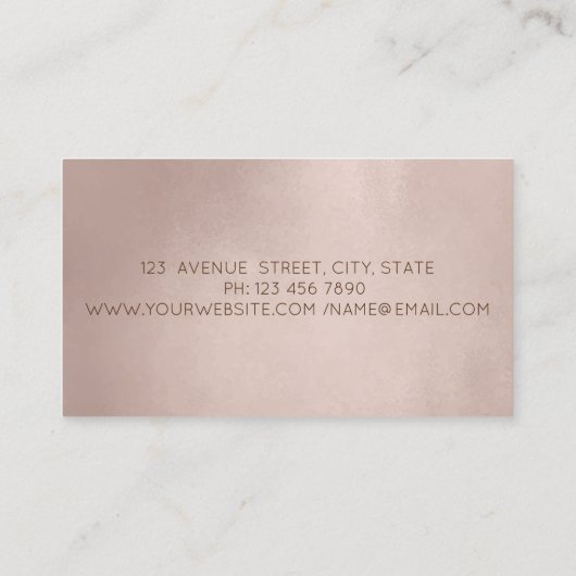 プロフェッショナルエレガントバラ金ゴールドブラシ 名刺 (裏面)